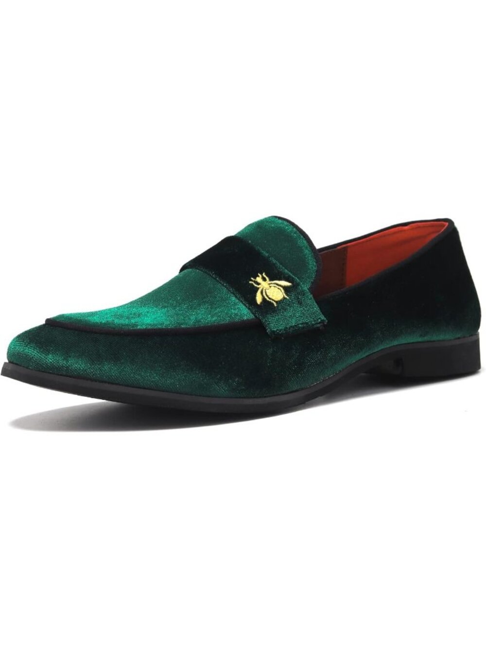 Men's Green3 Velvet Penny Loafers Metal Buckle Slip On Luxury Suede Formal Shoes